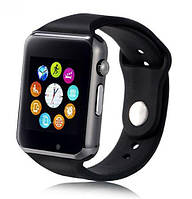 Умные часы Smart Watch A1 Turbo Black со слотом под сим-карту Смарт часы с функцией фитнес-браслета чёрные