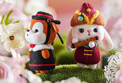 Набір для валяння Лисичка у капелюшку + інструменти + брелок