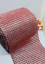 Шина декор. 24 ряда. Ширина 15 см. Ціна за 0.5 метр. Цвет червоний.