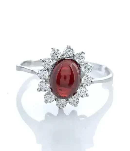 Каблучка срібна з гранатом FS-006, фото 1