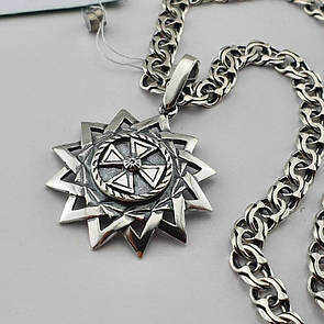 Чоловіча срібна цепочка і підвіска - Зірка Ерцгамми. Срібний кулон і ланцюг на шию. Срібло 925