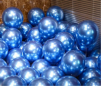 Воздушные шары Хром синий, латексный шар для фотозоны 30 см 12" Китай