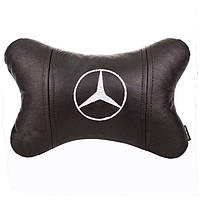 Подушка в авто для шеи из натуральной кожи Mercedes