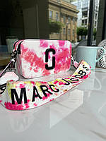 Женская сумка Marc Jacobs The Snapshot Total logo Pink люкс эко кожа розовая Кросс Боди на 2 отделения MJ
