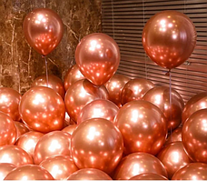 Повітряні кулі Хром рожеве золото, латексна куля для фотозони 30 см 12" 1 шт Китай