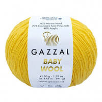 Пряжа для вязания Gazzal Baby wool. 50 г. 175 м. Цвет - желтый 812