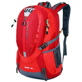Рюкзак туристичний на 40 л (52х35х20 см) xs2586, Червоний / Похідний рюкзак / Рюкзак в похід