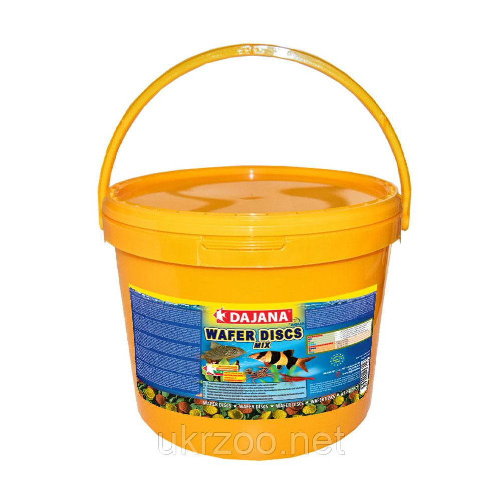 WAFER DISCS mix (5л/2,2 кг) Корм для всіх видів кольорових донних риб в чіпсах