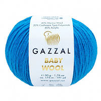 Пряжа для в'язання Gazzal Baby wool. 50 г. 175 м. Колір блакитний 830