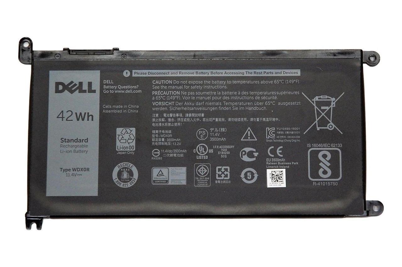 Батарея для ноутбука Inspiron 13 5368 WDX0R, 42Wh (3500 mAh), 3cell, 11.4V, Li-ion, чорна,