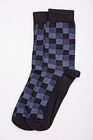 Чоловічі шкарпетки середньої довжини в синьо-чорну клітку 131R137295
