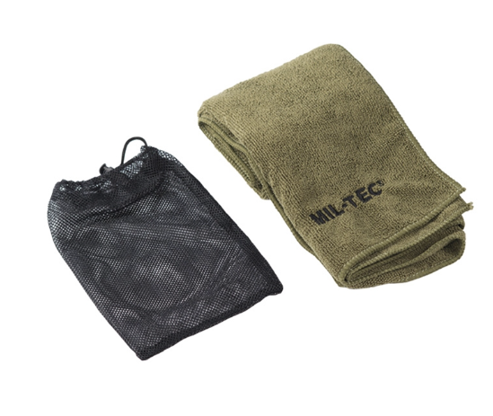 Рушник тактичний Mil-Tec дорожній з чохлом Мікрофібра Олива HANDTUCH MICROFIBRE 80X40CM OLIV 16011011, фото 1