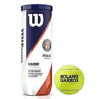Нові м'ячі Wilson Roland Garros Clay Court для великого тенісу 3 м'ячі в банці