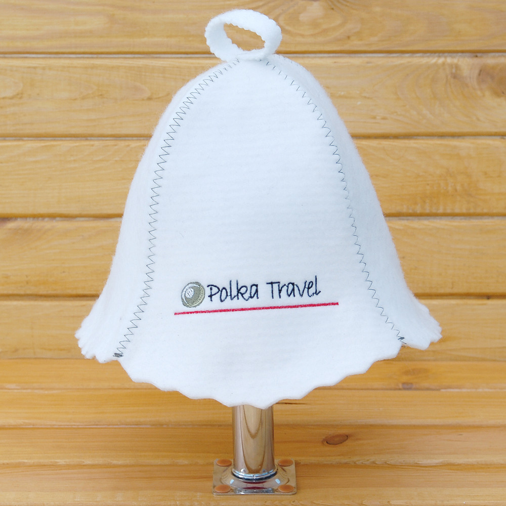 Шапка лазнева з логотипом "Polka travel" Вроцлав