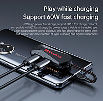 Зовнішня звукова карта 3 в 1 стерео Plextone GS1 usb Typec-C Hi-Res роз'єм з адаптером зарядного пристрою, фото 3