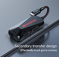 Зовнішня звукова карта 3 в 1 стерео Plextone GS1 usb Typec-C Hi-Res роз'єм з адаптером зарядного пристрою, фото 4