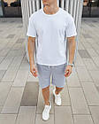 Чоловіча базова футболка біла бавовняна однотонна на літо, фото 2