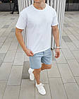 Чоловіча базова футболка біла бавовняна однотонна на літо, фото 4