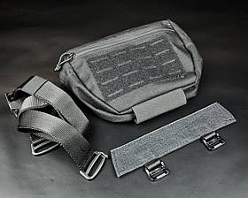 Чорний адмін підсумок Напашник з різними типами кріплень на липучці, molle, ремені