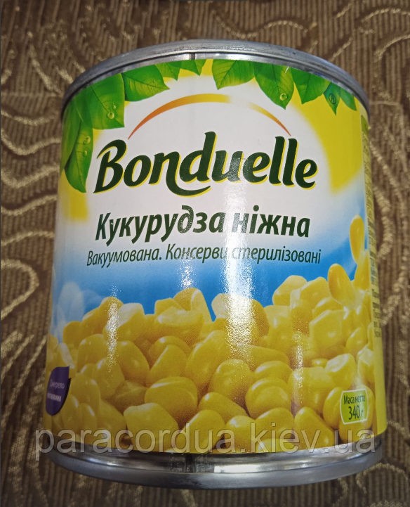 Кукурудза ніжна "Bonduelle" ж/б, велика 340 г