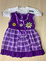 Комплект для девочки платье,футболка,сумка-хлопок 12+ месяцев Фиолетовый