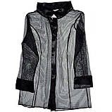 Короткий прозорий халат з імітацією класичної сорочки - Чорний - XS/S/M - Еротична білизна, фото 2