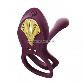 Смартерекційне кільце Zalo BAYEK Velvet Purple, подвійне з введеною частиною, пульт ДК