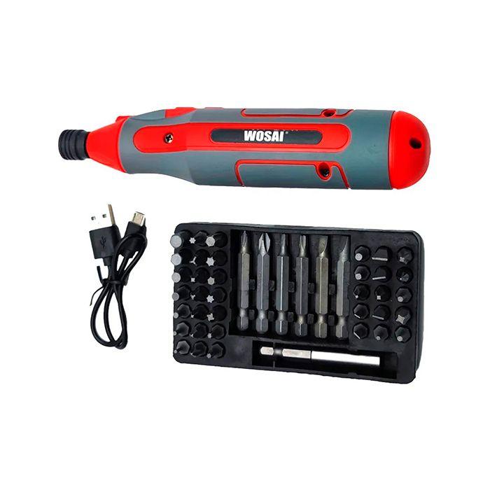 Викрутка акумуляторна WOSAI 3,6V кейс (43 бити) (1001A)