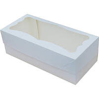 Коробка для рулетов белая (330 x 150 х 110), коробка с окошком для сладостей белая,