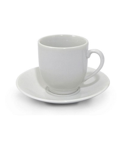 Чашка 100 мл кавова + блюдце ФАРФОР ТЕХ/УДАК (WHITE)
