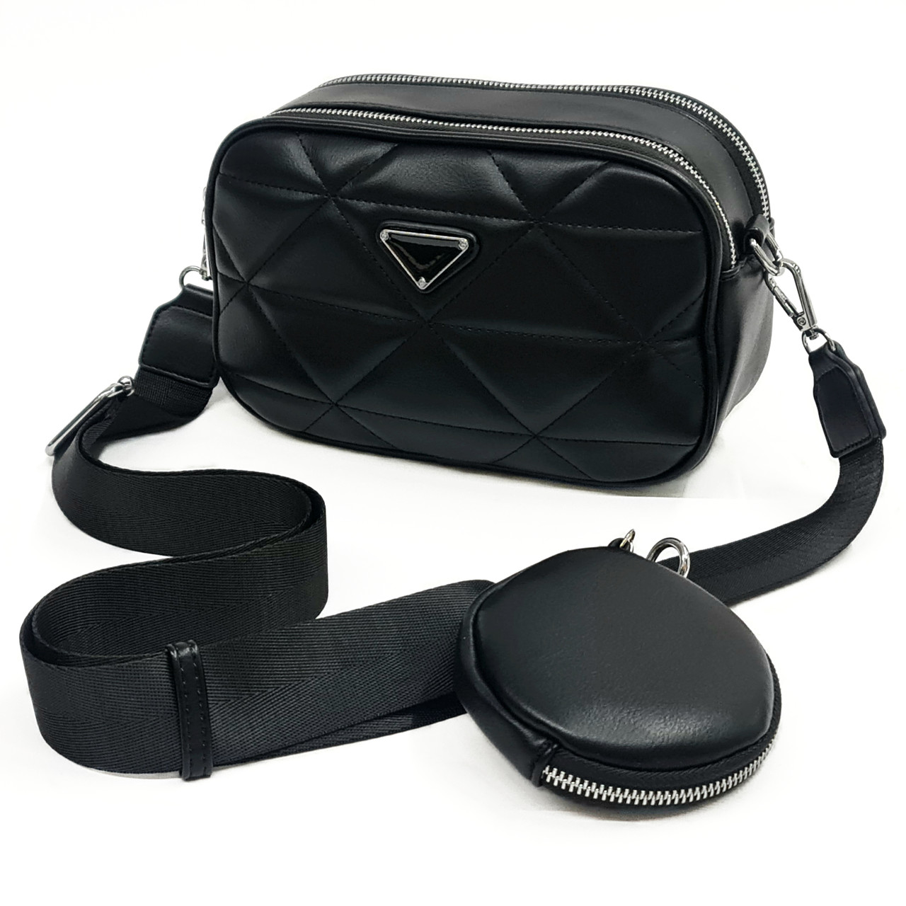 Сумка Жіноча з монетницею M&JJ Чорний 24х15х10 см (4028), фото 1