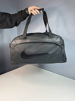 Стильна дорожня сумка з тканини Найк на блискавці, дорожня сумка ручна поклажа, дорожня сумка з плечовим ременем Чорний