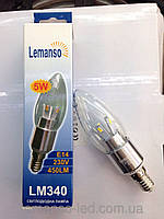 Лампа Lemanso св-ва C35 E14 5W 6500K / LM340 свічка clear