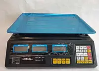 Весы торговые электронные Crystal CT-500 до 50 кг, весы торговые с дисплеем аккумуляторные, весы для торговли