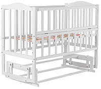 Кровать BabyRoom Зайчонок ZL-201 маятник, откидной бок белый