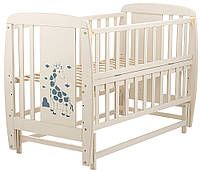 Кровать Babyroom Жирафик DJMO-02 маятник, откидной бок бук слоновая кость