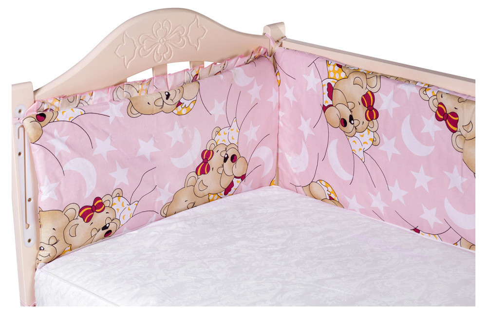 Защита в кроватку Qvatro Gold ZG-02 розовый (мишки спят) - фото 1 - id-p1865015288