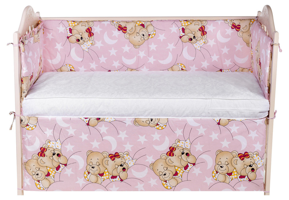 Защита в кроватку Qvatro Gold ZG-02 розовый (мишки спят) - фото 2 - id-p1865015288