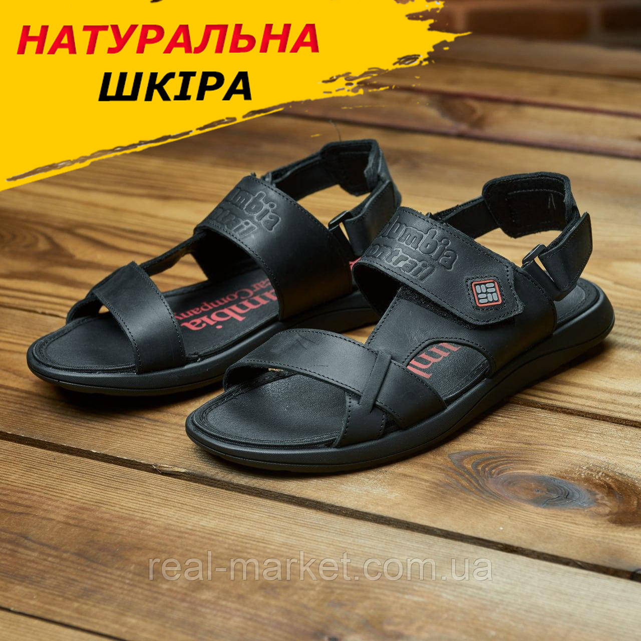 Сандалі чоловічі шкіряні, літні босоножки для чоловіків чорні класичні з натуральної шкіри на літо взуття *К 10 ч*
