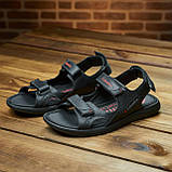 Сандалі чоловічі шкіряні, літні босоножки для чоловіків чорні спортивні з натуральної шкіри на літо взуття *70 ч\к*, фото 4