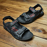 Сандалі чоловічі шкіряні, літні босоножки для чоловіків чорні спортивні з натуральної шкіри на літо взуття *70 ч\к*, фото 5