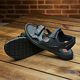 Сандалі чоловічі шкіряні, літні босоножки для чоловіків чорні спортивні з натуральної шкіри на літо взуття *70 ч\к*, фото 8
