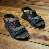 Сандалі чоловічі шкіряні, літні босоножки для чоловіків чорні спортивні з натуральної шкіри на літо взуття *70 ч\к*, фото 9