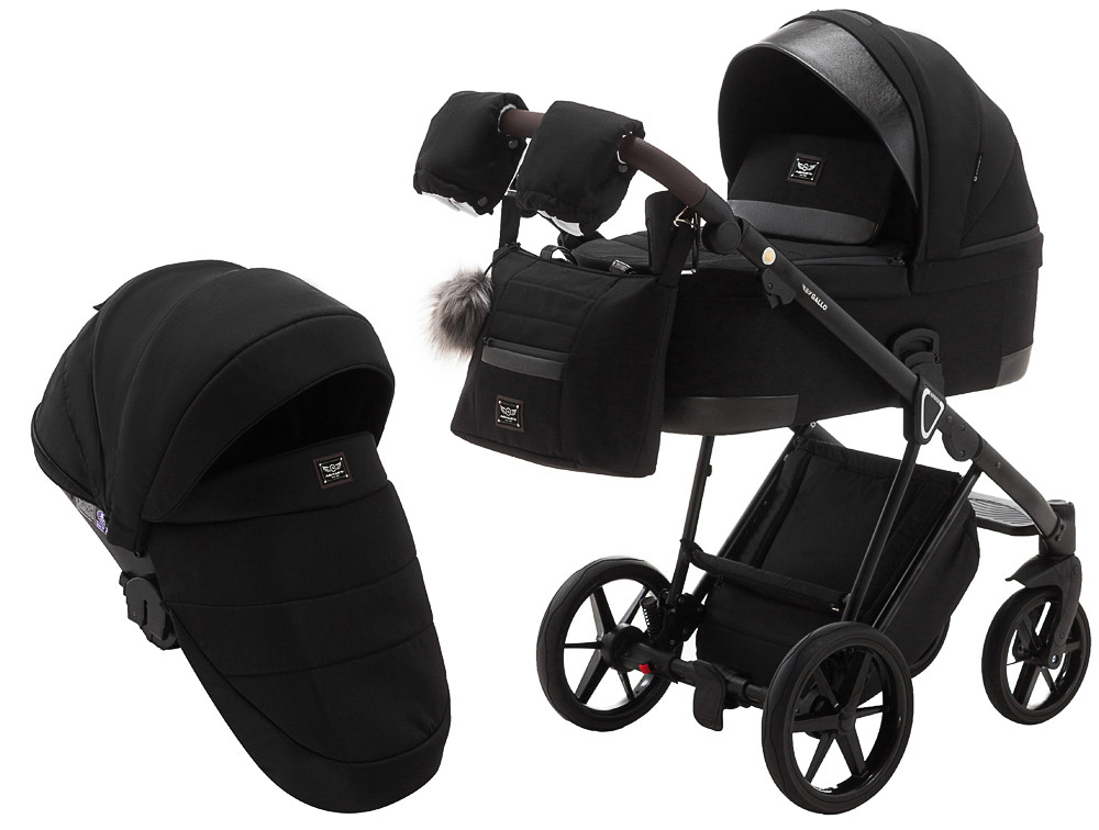 Коляска 2 в 1 Adamex Gallo Thermo GA-11 jet black, фото 1