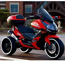 Дитячий електро мотоцикл триколісний на акумуляторі Bambi M 4852 для дітей 3-8 років червоний