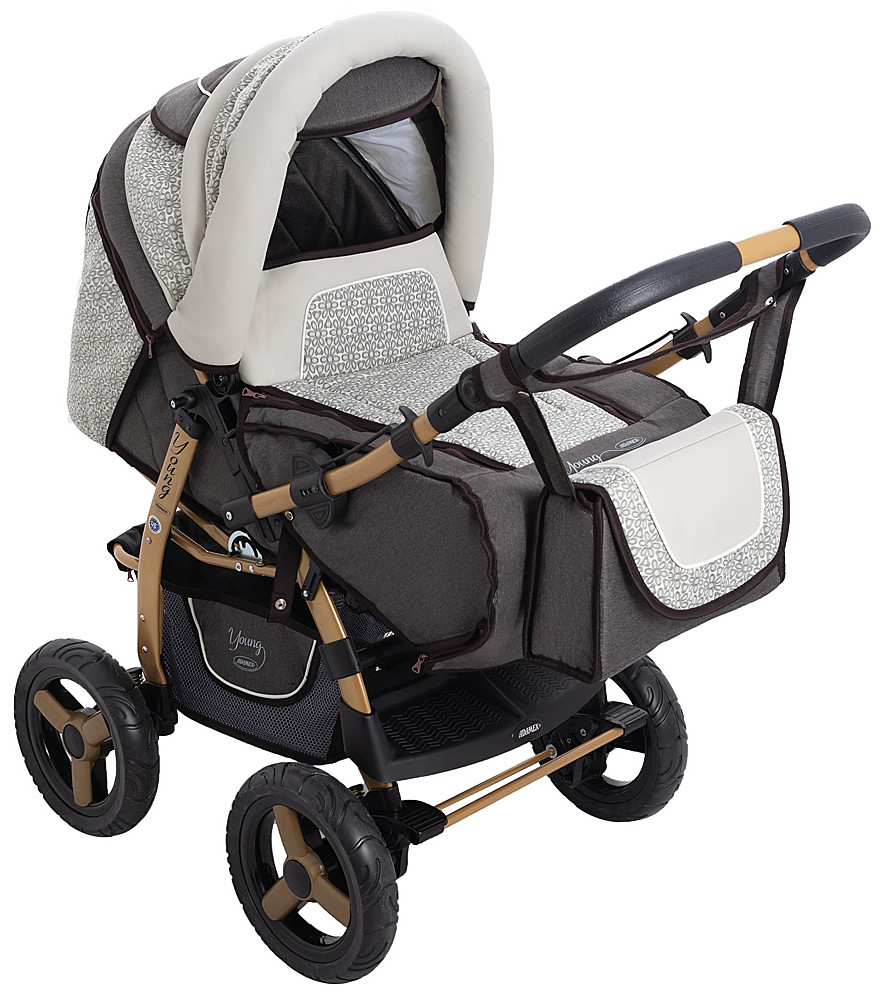 Коляска-трансформер Adamex Young темно-бежевий /шоколад, фото 1