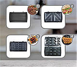 Сендвічниця-гриль, вафельниця, горішниця Kingberg — KB-2047 4в1 електрична, фото 2