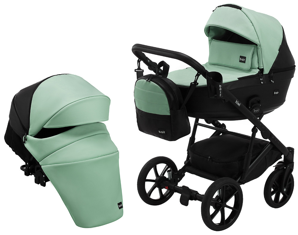 Коляска 2 в 1 Bair Kiwi ECO BK-8/15 м'ятний / чорний, фото 1