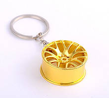 Дизайнерський брелок, мініатюра — "Литий диск", золотий колір