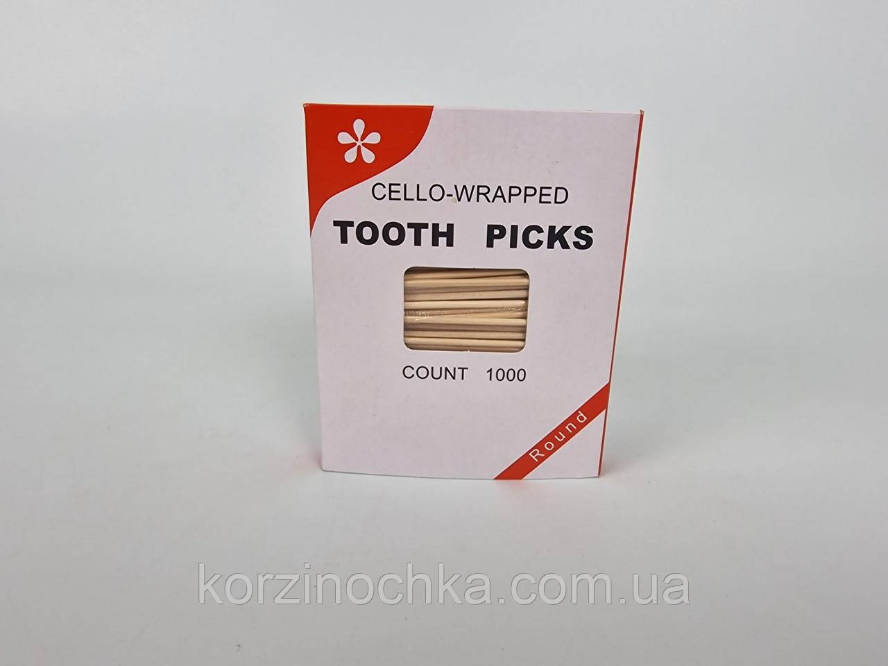 Зубочистка в індивідуальній целофановій упаковці(1000 шт)(1 пач)